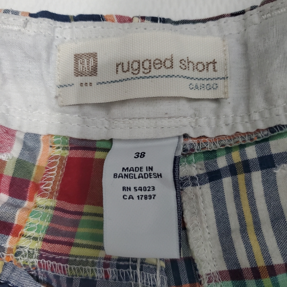 Gap Rugged Short Madras Patchwork Plaid Cargo Sho… - image 2